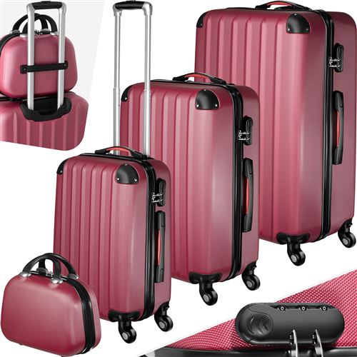 Set de Valises Trolley Rigides PUCCI, 4 pièces, 3 trolleys et une trousse  de beauté en plastique ABS robuste, Roulettes amovibles pivotant à 360°,  Serrure à combinaison de sécurité acheter en ligne