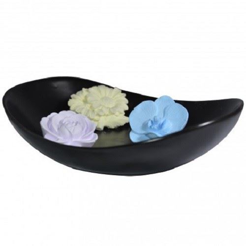 Diffuseur Plâtre à Parfumer Floral et Soucoupe ovale