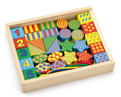 Viga Toys blocs de bâti en bois multicolore de 34 pièces