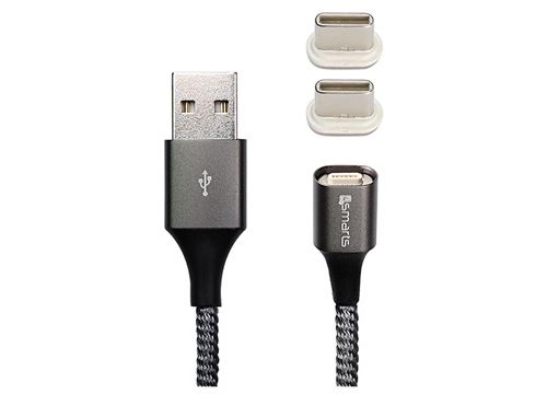 Câble USB-C Aimanté 4smarts GravityCord 2.0 - 1m - Gris