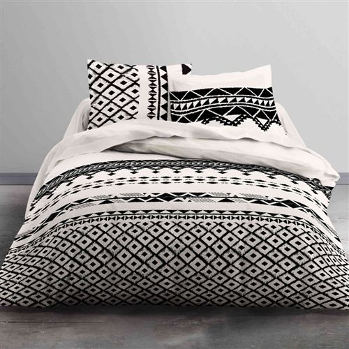 Today Parure De Couette Mawira Keops - 1 Housse De Couette Zippee Et 2 Taies Doreiller - 100% Coton - 240 X 260 Cm