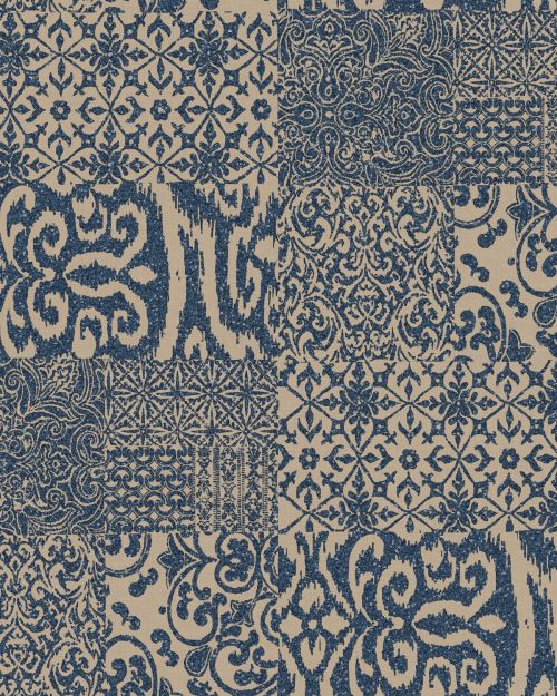 Profhome VD219151-DI Papier peint baroque mat bleu beige 5,33 m2