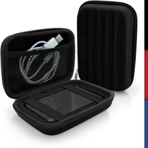 igadgitz Noir EVA Étui Housse Rigide pour Toshiba Stor.E Aiv TV Kit, Canvio Ready, Canvio Plus, Canvio Basics, Canvio Aeromobile,