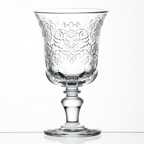 Verre à vin en verre pressé motif floral 26cl - Lot de 6 AMBOISE