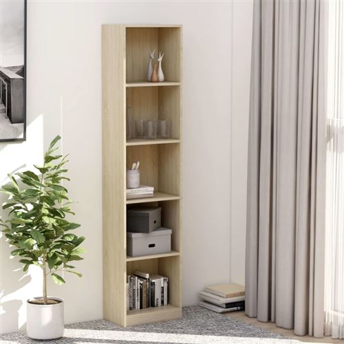 vidaXL Bibliothèque à 5 niveaux Chêne sonoma 40x24x175 cm Aggloméré