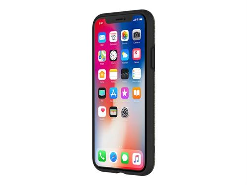Incipio Esquire Series Carnaby - Achterzijde behuizing voor mobiele telefoon - textiel, thermoplastic polyurethaan (TPU) - forest gray - voor Apple iPhone X