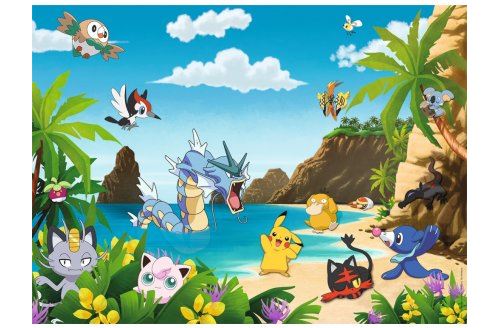 Puzzle XXL 200 Pieces Les Pokemon Au Bord De Mer : Pikachu Otaquin et Psykokwak - Ravensburger Enfant