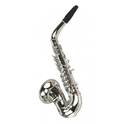Bass et Bass - SAXOPHONE 8 NOTES 37 CM - Jouet Musical pour enfant - Plastique Métalisé Argent