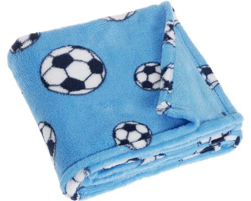 Playshoes couverture polaire football 75 x 100 cm bleu