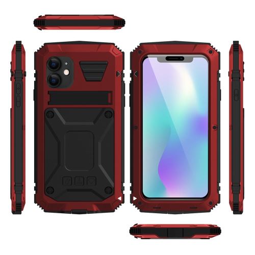 Coque en TPU antichoc étanche à la poussière étanche avec béquille 360° rouge pour votre Apple iPhone 11 6.1 pouces