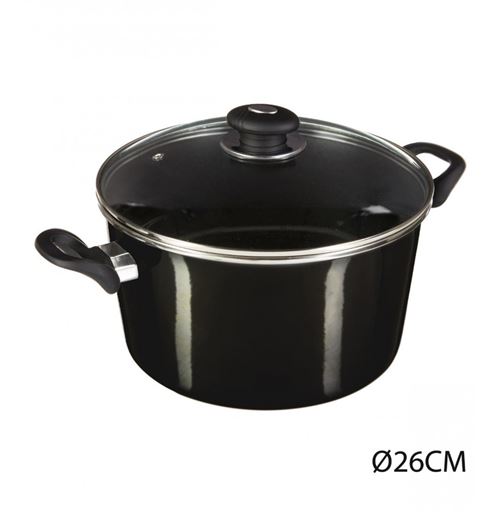 Faitout en acier - D. 26 cm - Émaillé gris foncé