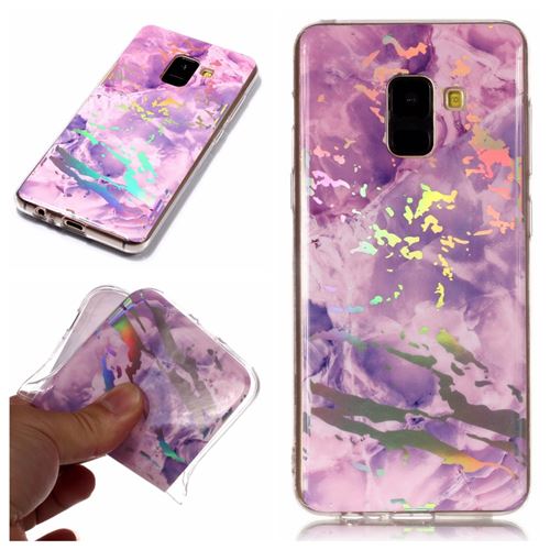 Coque en TPU motif de marbre violet pour votre Samsung Galaxy A8 (2018)