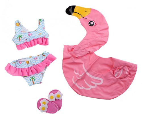 Heless Parure de bain flamande poupées rose 35-45 cm