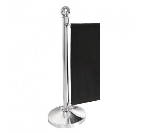 Poteau d'accueil inox chromé à tête ronde