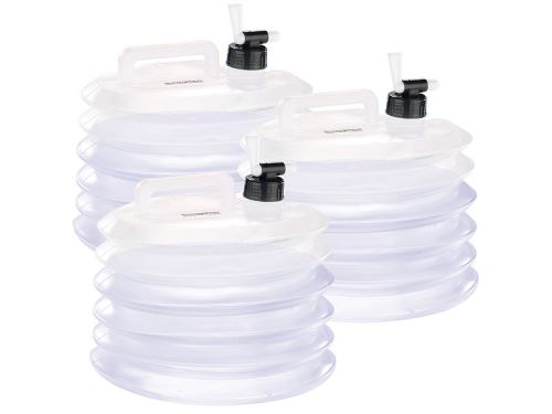 Semptec : 3 bidons à eau pliables pour le camping / jardinage - 15 L
