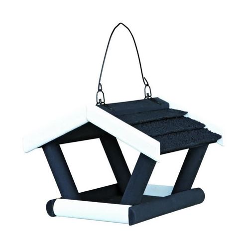 NATURA Mangeoire oiseaux suspendue 17 x 19 x 14 cm noir/blanc