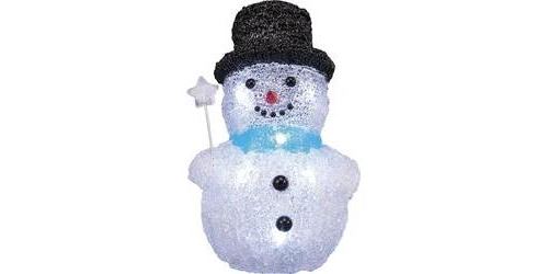 Figurine en acrylique bonhomme de neige Polarlite LBA-52-002 Ampoule LED blanc froid blanc