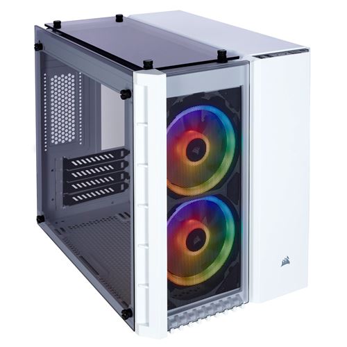 Corsair Crystal Series 280X Rgb - Tour - Micro Atx - Panneau Latéral Fenêtré (Verre Trempé) - Pas D'Alimentation (Atx) - Blanc - Usb/Audio