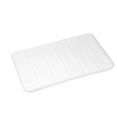 Tapis memoire de forme 40 x 60 cm microfibre unie vitamine Blanc