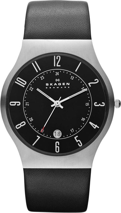 SKAGEN Montre Homme  233XXLSLB Bracelet Cuir 