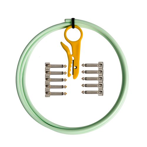 Lava Cable Solder-Free Kit RA Nickel Plugs (10) Surf Green