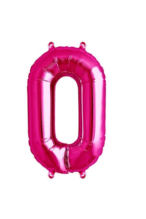 Ballon Aluminium Chiffre 0 Magenta 16 41 Cm - Magenta