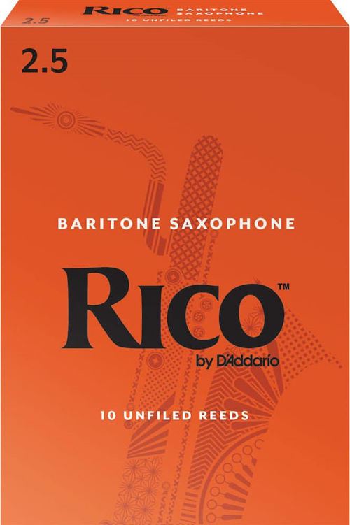 D'Addario RLA1025 - Anches saxophone baryton force 2.5, boîte de 10