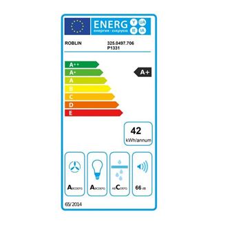 Hotte décorative 700m³/h ROBLIN 90cm, 6850896
