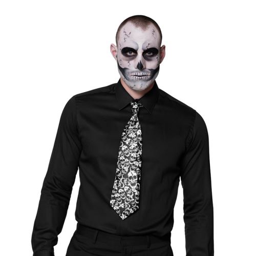 cravate noire tête de mort