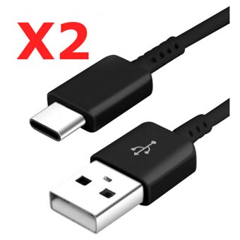 S9Plus Noir X2 X2 Cable USB S9 Type C Chargeur Noir pour Samsung Galaxy A8 
