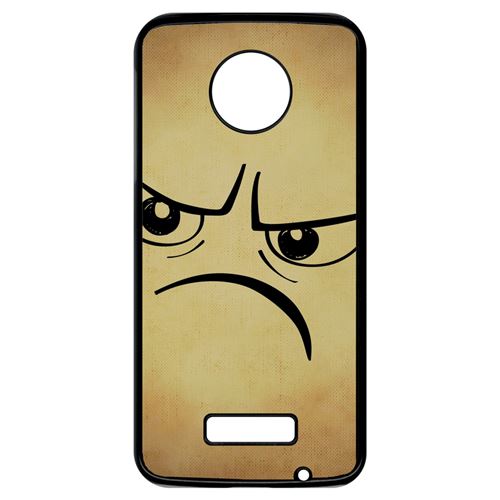 Coque My-Kase pour Moto Z - smiley mechant - Plastique Noir
