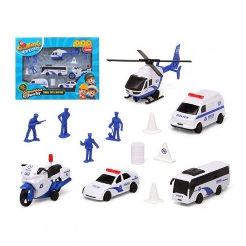 Set Voitures de Police et Accessoires Blanc 119381 (13 Pcs)