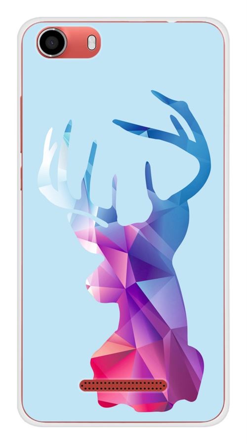 Coque en silicone imprimée compatible Wiko Lenny 2 Cerf Hipster Bleu