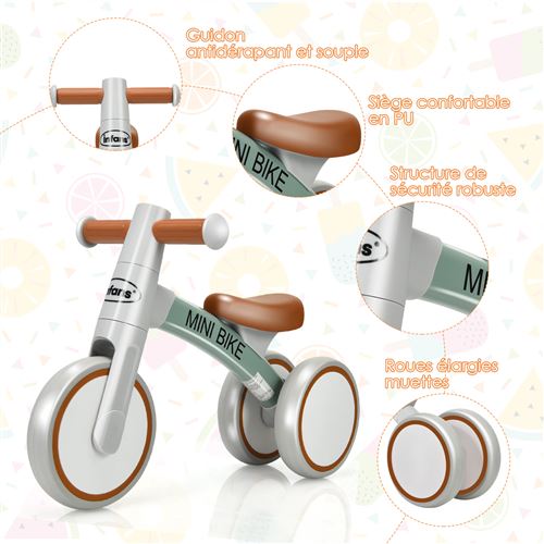 Draisienne Sans Pedale Giantex Pour Bebe Avec 3 Roues Silencieuses 1 3 Ans Jouet D Equitation Pour Garcons Filles Draisienne Achat Prix Fnac