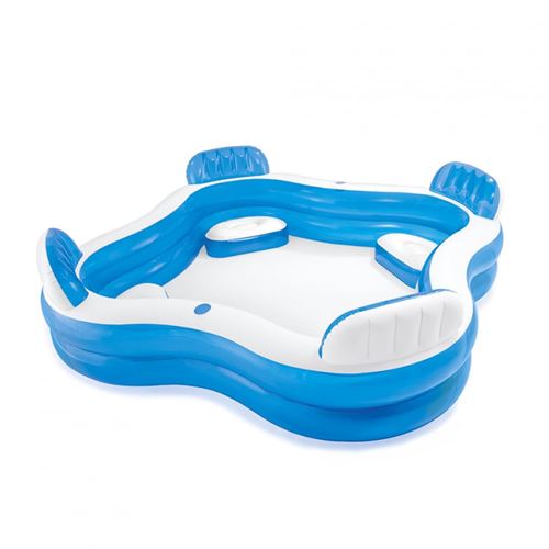 9 54 Sur Piscine Gonflable Carree Avec Sieges Bleu Piscine Achat Prix Fnac