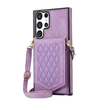 Flip Étui Pour Samsung Galaxy S23 Ultra Miroir Blocage RFID Bandoulière Fermeture Magnétique Étui Portefeuille ZURSANA Violet - 1