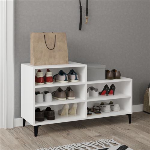 vidaXL Armoire à chaussures Blanc 102x36x60 cm Bois d'ingénierie819732