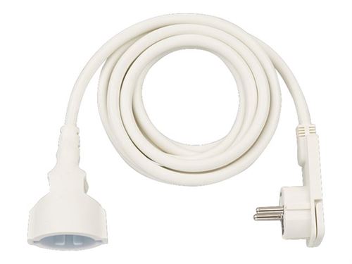 brennenstuhl H05VV-F 3G1,5 - Rallonge de câble d'alimentation - CEE 7/4 (F) pour CEE 7/4 (M) - 3 m - blanc