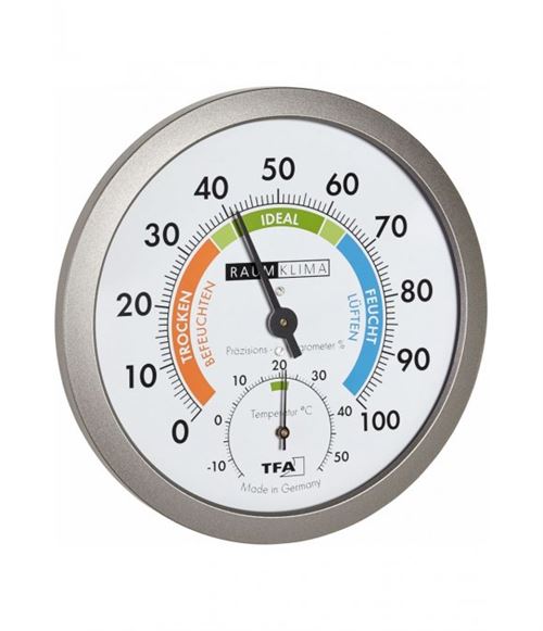 Thermomètre TFA Thermohygromètre analogique 45.2042.50 argenté