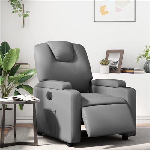 Non Communiqué Gris Vidaxl Fauteuil Réglable Électrique Similicuir