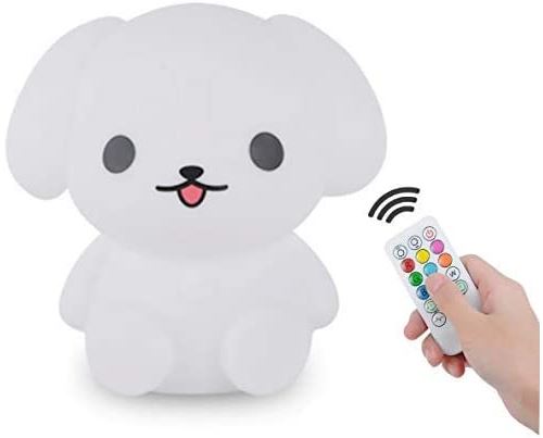 CHENYAO (DJ0019) Veilleuse pour enfants, soin des yeux, luminosité et couleur réglables, cadeau de Noël - Chien