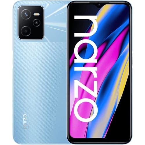 Realme narzo 50A Prime - 4G smartphone - double SIM - RAM 4 Go / Mémoire interne 64 Go - microSD slot - 6.6 - 2412 x 1080 pixels - 3 x caméras arrière 50 MP, 2 MP, 2 MP - front camera 8 MP - bleu flash