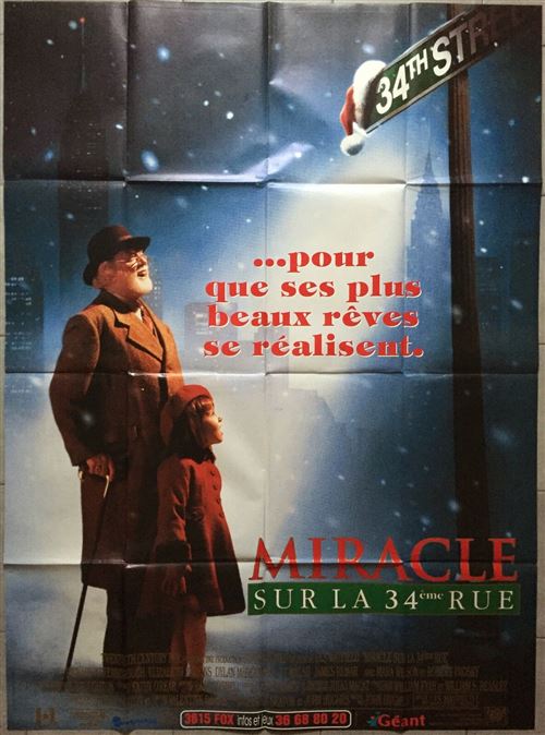 Acheter Affiche de Cinéma Originale - Miracle sur la 34ème rue - 1994 - 120x160cm État correct - 13,99 € Affiche de Cinéma Originale - Miracle sur la 34ème rue - 1994 - 120x160cm État correct - N/A reconditionné disponible sur Fnac