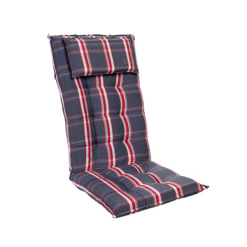 Coussin de chaise de jardin -Blumfeldt Sylt -120 x 50 x9 cm -1 pièce -Gris / Rouge