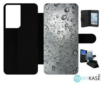 Etui My Kase Pour Samsung Galaxy S Ultra G Texture Eau De Pluie Simili Cuir Noir Coque