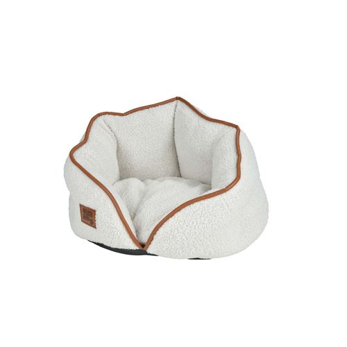 Comparer les prix de Panier Pattenrond en laine bouclée pour chat et chien - Ecru