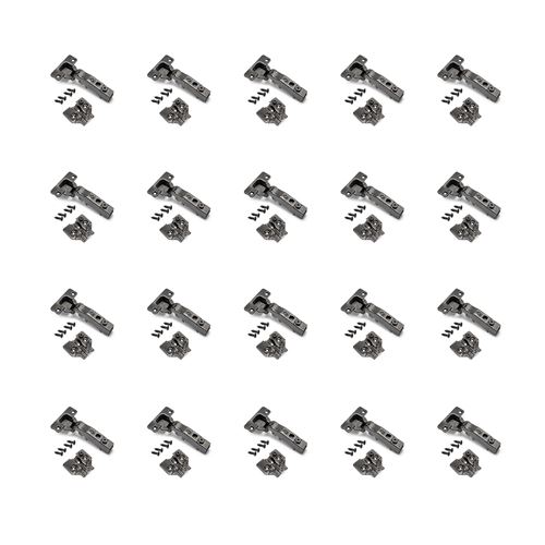Emuca Lot De 20 Charnières Droites X91n Avec Embases À Visser, Hauteur 0, Acier, Titane - Image 4