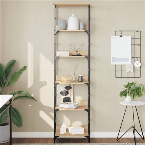 Bibliothèque chêne sonoma 50x33x188,5 cm bois d ingénierie