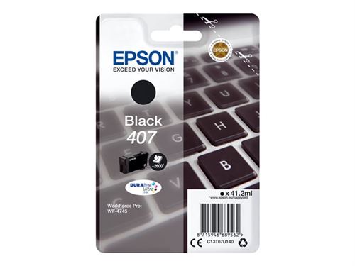 Epson 407 - 41.2 ml - taille L - noir - original - cartouche d'encre - pour WorkForce Pro WF-4745, WF-4745DTWF