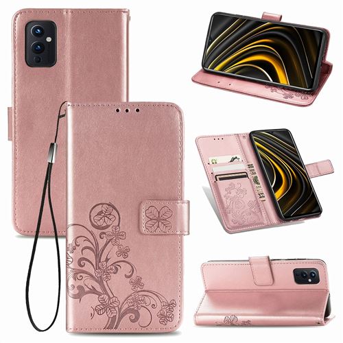MPFRANCE Housse pour OnePlus 9 Or Rose [Fleur de Lys]